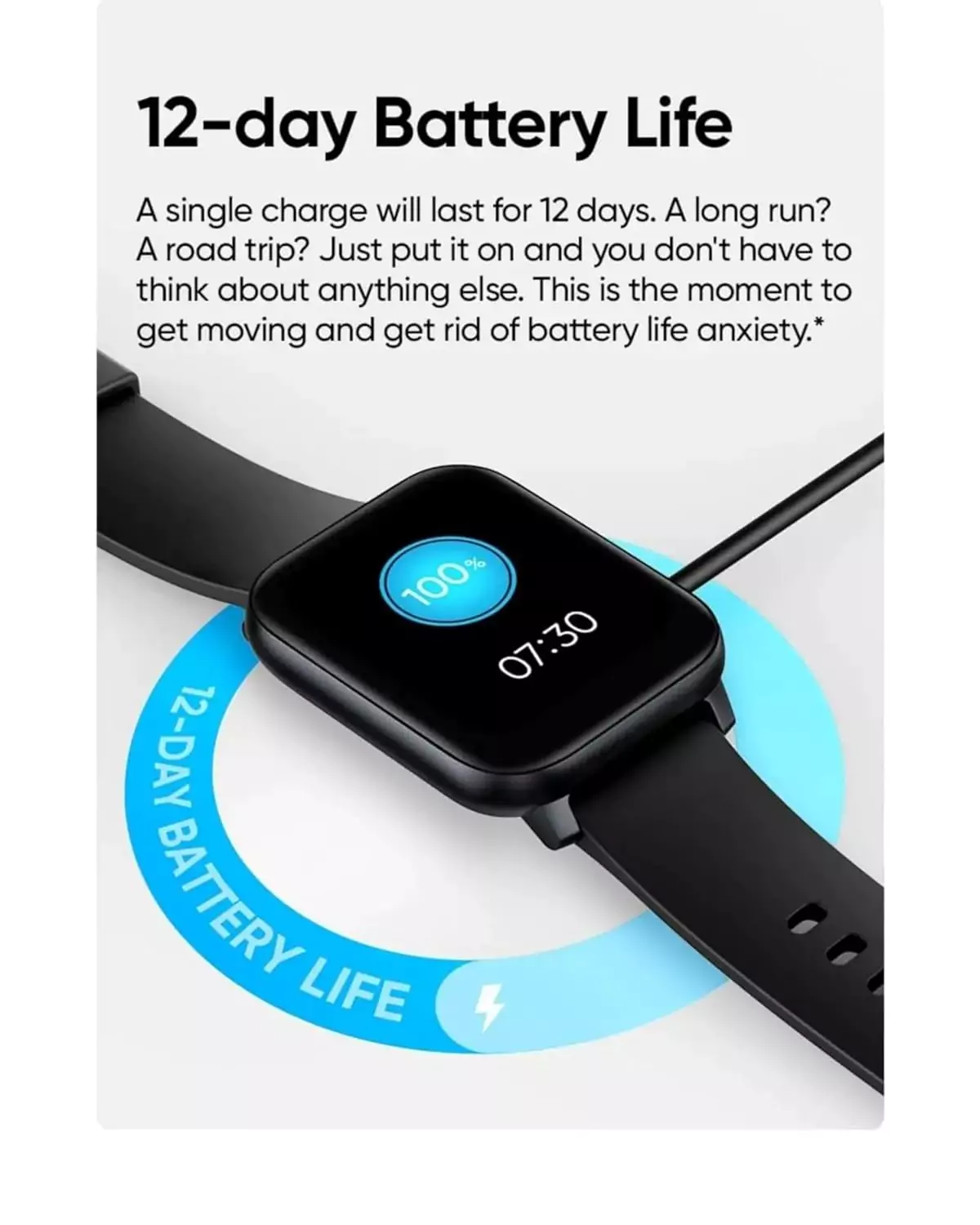 zopic realme TechLife Watch S100 Smartwatch 12 Days Battery Life, Blood Oxygen & Heart Rate Monitor, 1.69 HD Display with Temperature Sensor, 24 Sports Mode, IP68 (1)
