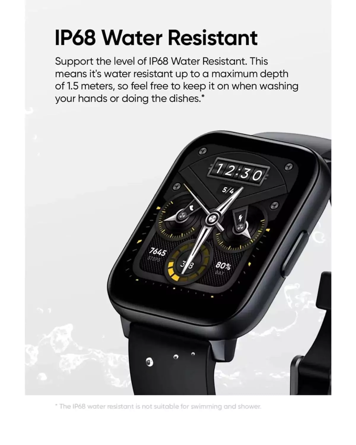 zopic realme TechLife Watch S100 Smartwatch 12 Days Battery Life, Blood Oxygen & Heart Rate Monitor, 1.69 HD Display with Temperature Sensor, 24 Sports Mode, IP68 (1)