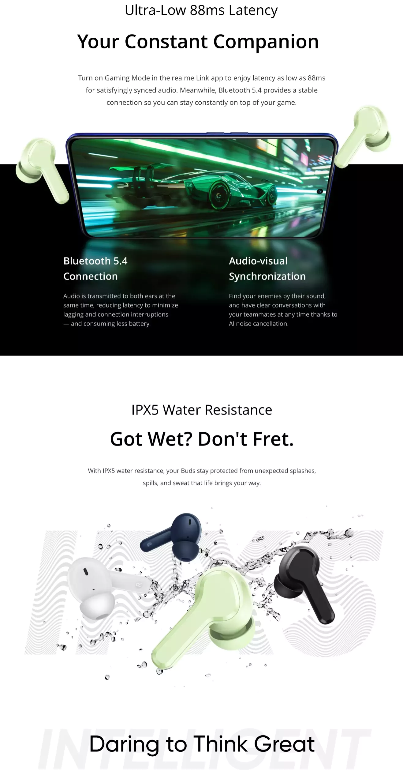 Zopic realme Buds T110 Earbuds TWS 38 Hours Total Playback, AI ENC Noise Cancellation for Calls, 10mm Dynamic Bass Drivers, Smart Touch Control, IPX5, 88ms Super Low Latency (5)